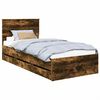 vidaXL Voodi raam sahtliga Suitsetatud tamm 90 x 190 cm Inseneripuit