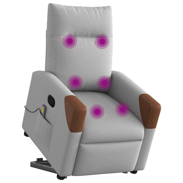 vidaXL p&uuml;sti t&otilde;usmist toetav massaažitool, pilvehall, kangas