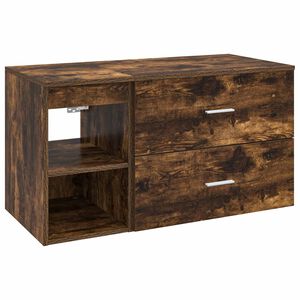 vidaXL Vannitoa m&ouml;&ouml;bleset 2 pcs Suitsutatud tamm Tehispuit