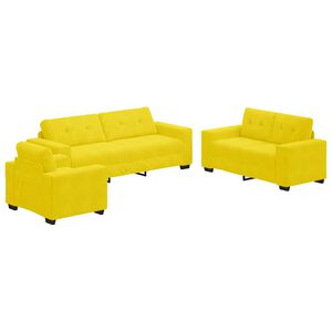 vidaXL Diivanikomplekt 3 tk Kollane Samet