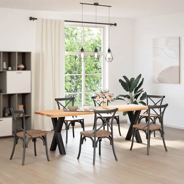 vidaXL s&ouml;&ouml;gilaua jalad, X-kujulised, 2 tk, mustad, 50 x (72&ndash;73) cm, teras