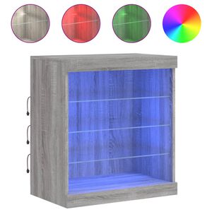 vidaXL puhvetkapp LED-tuledega, hall Sonoma tamm, 60,5 x 37 x 67 cm