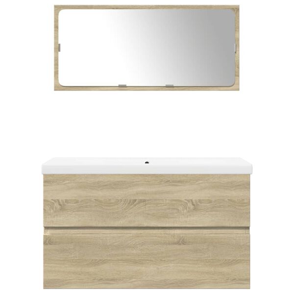 vidaXL 3-osaline vannitoa mööblikomplekt, Sonoma tamm, tehispuit