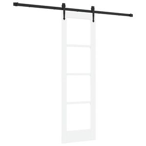 vidaXL Libisev uks ORKDAL Valge 61 x 198,5 cm Soe m&auml;nnipuit ja klaas