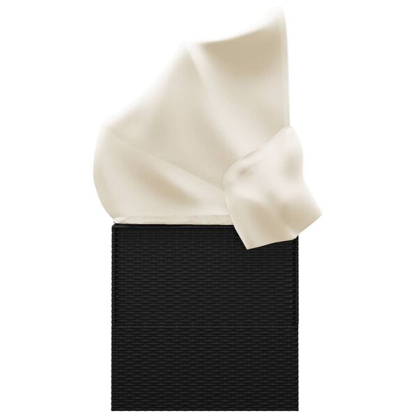 vidaXL lamamistool katuse ja patjadega, must, pol&uuml;rotang