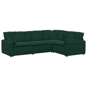 vidaXL mooduldiivan patjadega, samet, tumeroheline