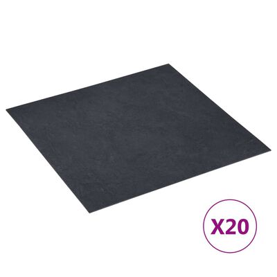 vidaXL iseliimuvad põrandaplaadid 20 tk, PVC, 1,86 m², must marmor