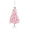 vidaXL valgustusega kunstkuusk kuulidega, roosa, 150 cm, PVC