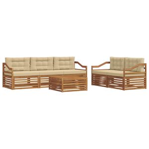 vidaXL V&auml;li diivanikomplekt padjaga 6 pcs Looduslik ja beež