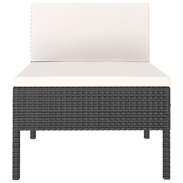 vidaXL aiatoolid 3 tk, patjadega, pol&uuml;rotang, must