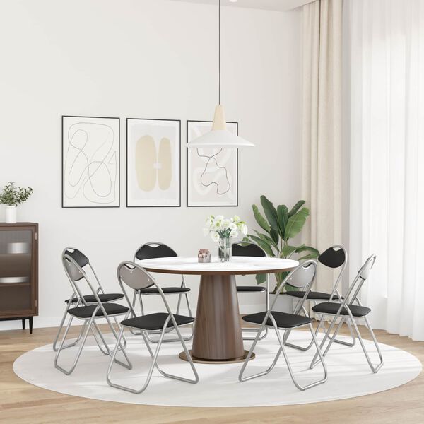 vidaXL Kokkupandav tool 8 pcs Must ja Hall 48 x 43,5 x 81 cm Kunstnahk