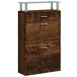 vidaXL jalatsikapp, suitsutatud tamm, 63 x 24 x 104 cm, tehispuit