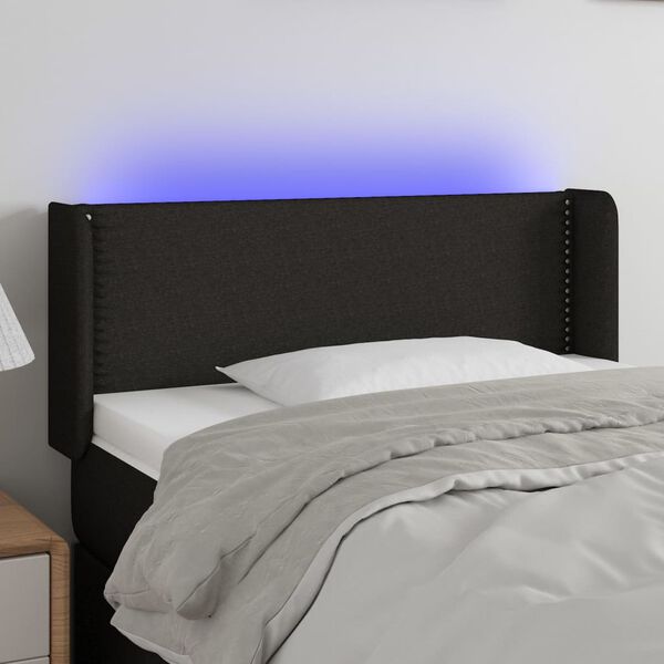 vidaXL LED-voodipeats, must, 103x16x78/88 cm, kangas