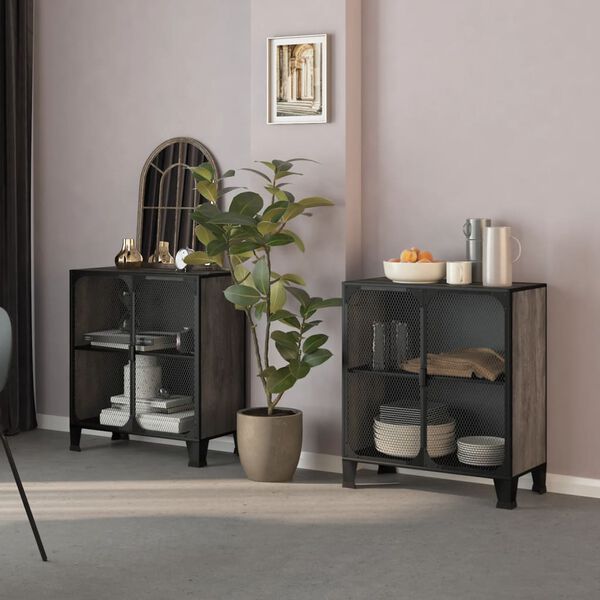 vidaXL hoiukapp 2 tk, hall, 72 x 36 x 82 cm, metall ja MDF