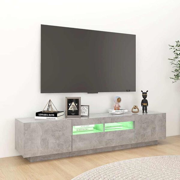 vidaXL telerialus LED-tuledega, betoonhall, 180 x 35 x 40 cm