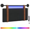 vidaXL Rippuv voodipeats LED-valgustusega Must Antiik PU
