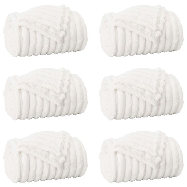 vidaXL Viskab tekid 6 pcs Valge 150 x 130 cm Fliis