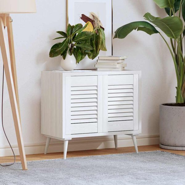 vidaXL kapiuksed võredega disain 2 tk Valge 39,5x29,5 cm