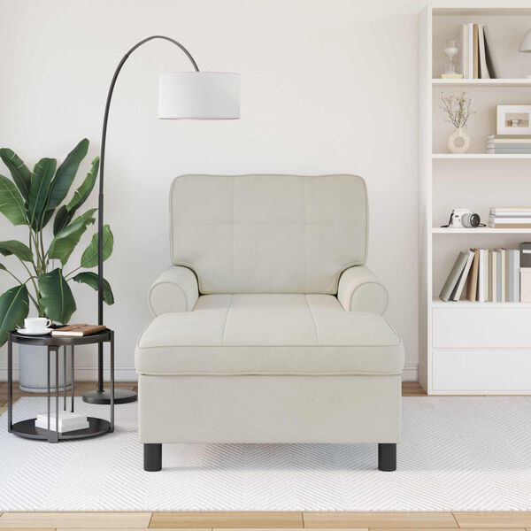 vidaXL Chaise Lounge padjaga cream 91 x 157 x 91 cm Samet