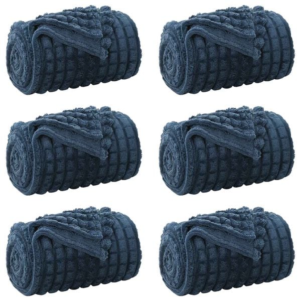 vidaXL Viskab tekid 6 pcs Tumesinine 240 x 220 cm Fliis