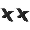 vidaXL kohvilaua jalad, X-kujulised, 2 tk, mustad, 70 x (30&ndash;31) cm, terasest