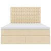 vidaXL Voodi hoiukohaga ja madratsiga Kreem 140 x 200 cm Pol&uuml;ester