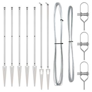 vidaXL Aiapostid 7 pcs Hõbedane Ø32mm 140 cm Tsingitud teras