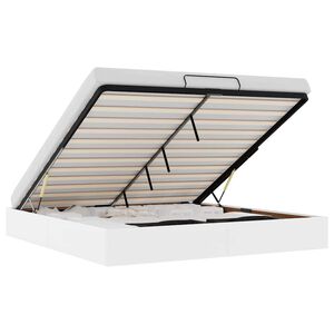 vidaXL Ottomani voodiraam ilma madratsita, valge, 200x200cm, kunstnahk