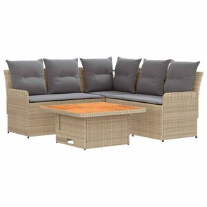vidaXL M&ouml;&ouml;blisete padjaga 4 pcs Beež ja heledhall PE rattan