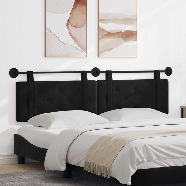 vidaXL Rippuv Peatoe Seinale kinnitatav Must 190 x 55 x 5 cm Samet