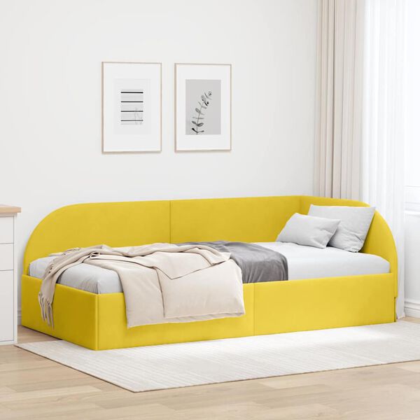 vidaXL Nurgavoodi raam Kollane 90 cm x 190 cm Pol&uuml;ester ja vineer