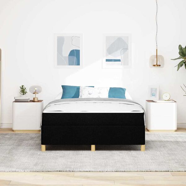 vidaXL Voodi raam madratsiga Must 140 x 190 cm kangas