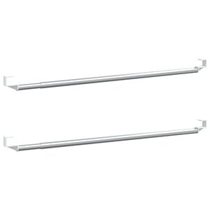 vidaXL kardinapuud 2 tk, valge ja h&otilde;bedane, 40-60 cm, alumiinium