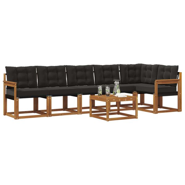 vidaXL V&auml;li diivanikomplekt padjaga 7 pcs Looduslik ja must