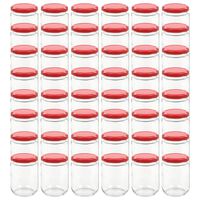 vidaXL klaasist moosipurgid punaste kaantega 48 tk, 230 ml