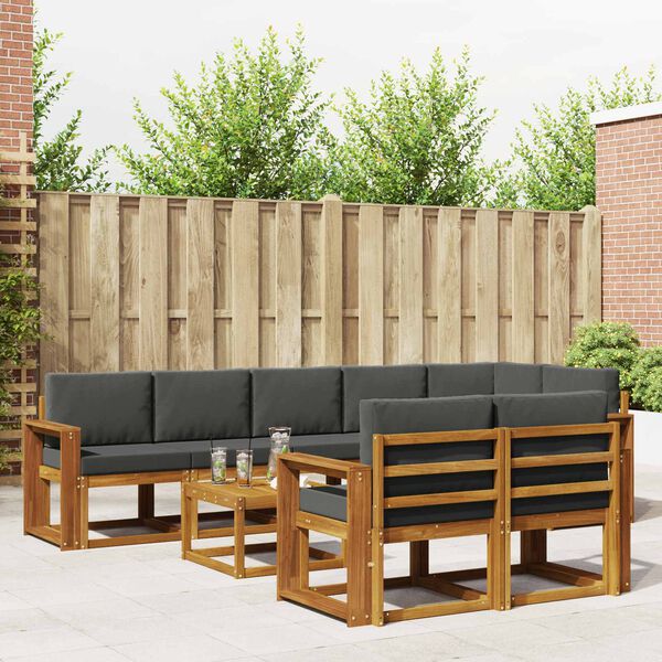 vidaXL V&auml;li diivanikomplekt padjaga 9 pcs Looduslik ja antriit