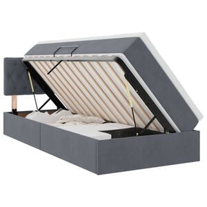 vidaXL Laos voodi madratsiga peaga Tumehall 90 x 190 cm Samet
