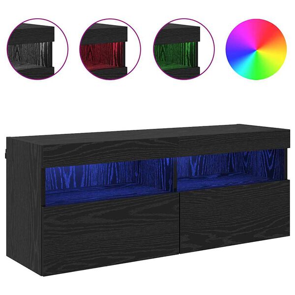 vidaXL TV Seina Kapp Must tamm 100 x 30 x 40 cm Tehispuit