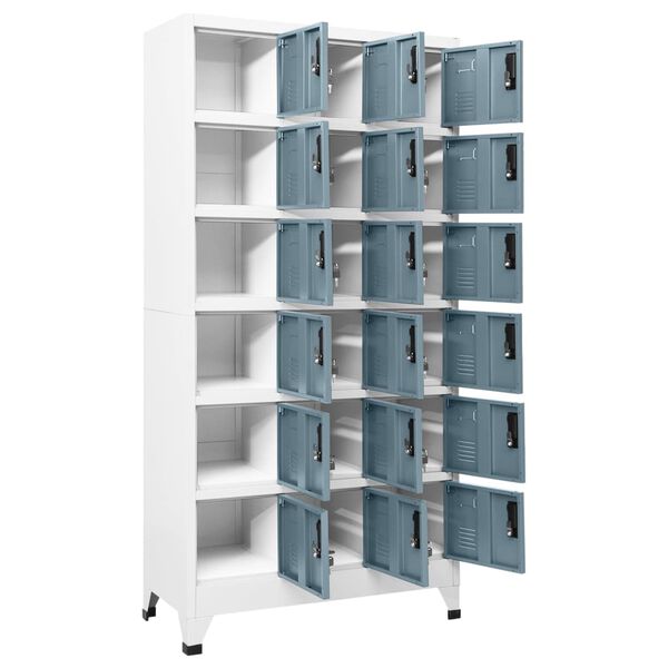 vidaXL lukustatav hoiukapp, helehall ja tumehall, 90x40x180 cm, teras