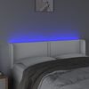 vidaXL LED-voodipeats, valge, 147x16x78/88 cm, kunstnahk