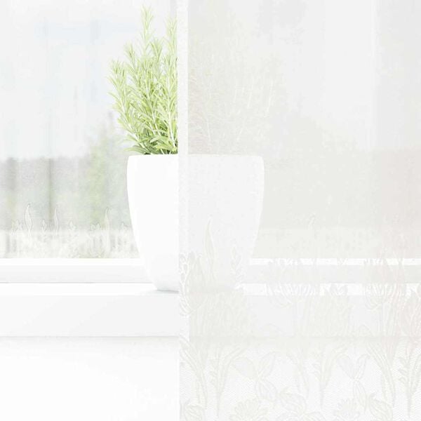 vidaXL Lina Kardin kardinatega Lilled Valge 100 x 200 cm Pol&uuml;ester