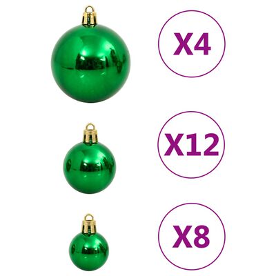 vidaXL 112-osaline jõulukuulide komplekt, punane/roheline/kuldne