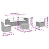 vidaXL 6-osaline aiadiivani komplekt patjadega, hall, polürotang