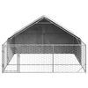 vidaXL Outdoor Dog Kennel Run 3x3x1,9 m tsingitud terasega
