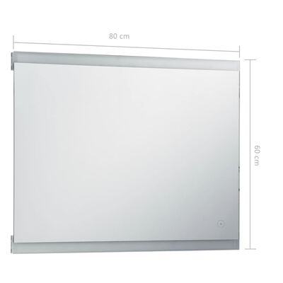 vidaXL vannitoa LED-seinapeegel puutetundliku anduriga 80 x 60 cm