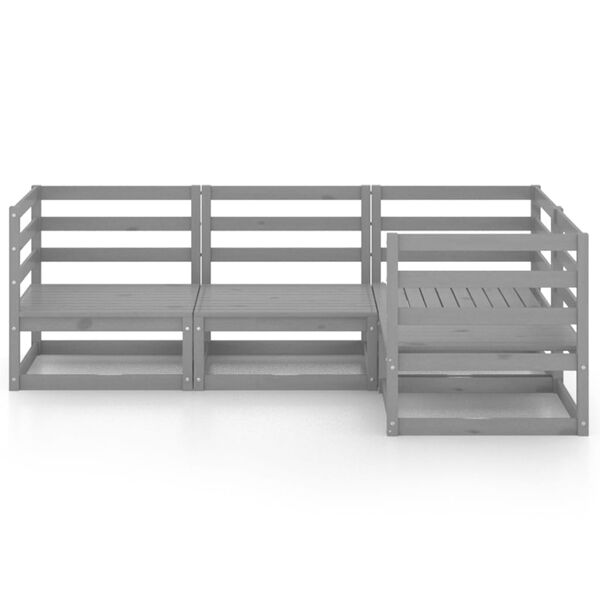 vidaXL 4-osaline aiamööbli komplekt, hall, männipuit