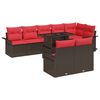 vidaXL Aia Diivanikomplekt padjaga padjaga 9 pcs Pruun Pol&uuml; Rattan