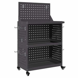 vidaXL T&ouml;&ouml;riistade k&auml;ru Must 65 x 35 x 111 cm K&uuml;lmvalmistatud teras