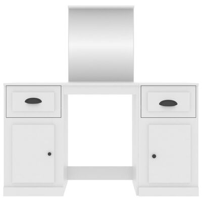 vidaXL tualettlaud peegliga, valge, 130 x 50 x 132,5 cm