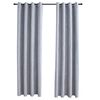 vidaXL pimendavad kardinad metallr&otilde;ngastega 2 tk, hall, 140 x 245 cm